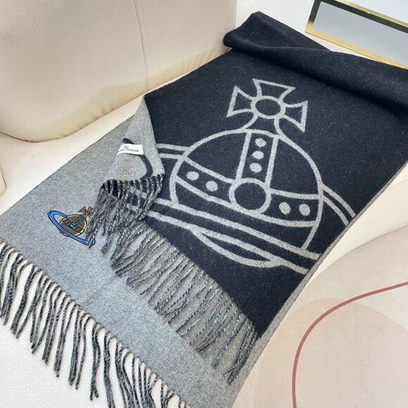 Vivienne Westwood Saturn Logo Jacquard Scarf - Picture 3 of 6